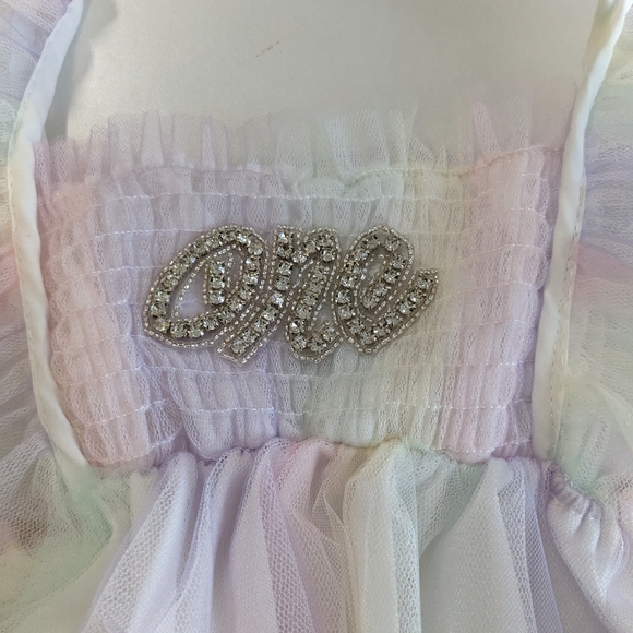 Pastel Rainbow Tulle Romper Clothes Outfit First Birthday Clothes Care Bears - Picture 4 of 12